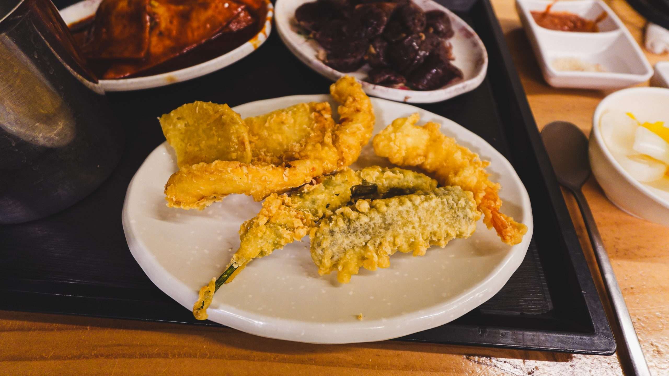 Pan fried jeon Haeundae market Busan Korea street food