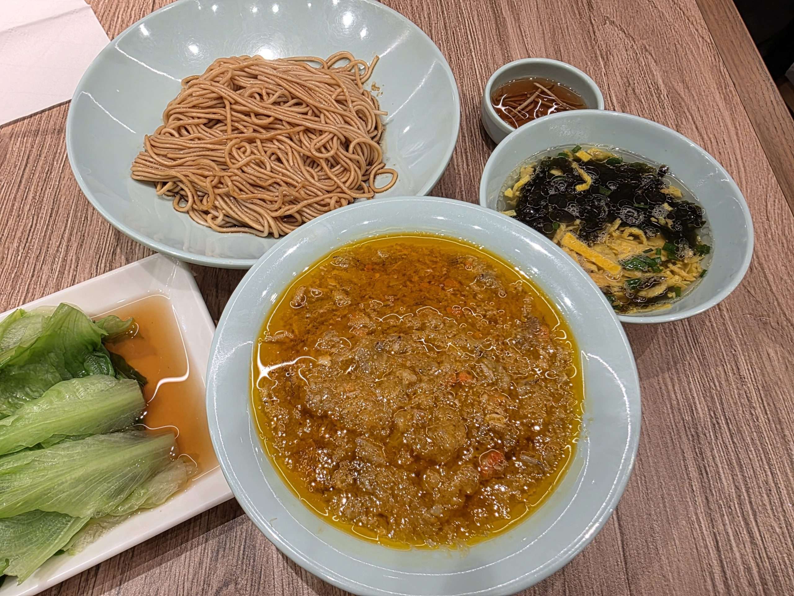 Jia Jia Tang Bao full meal spread crab roe noodles XLB Shanghai