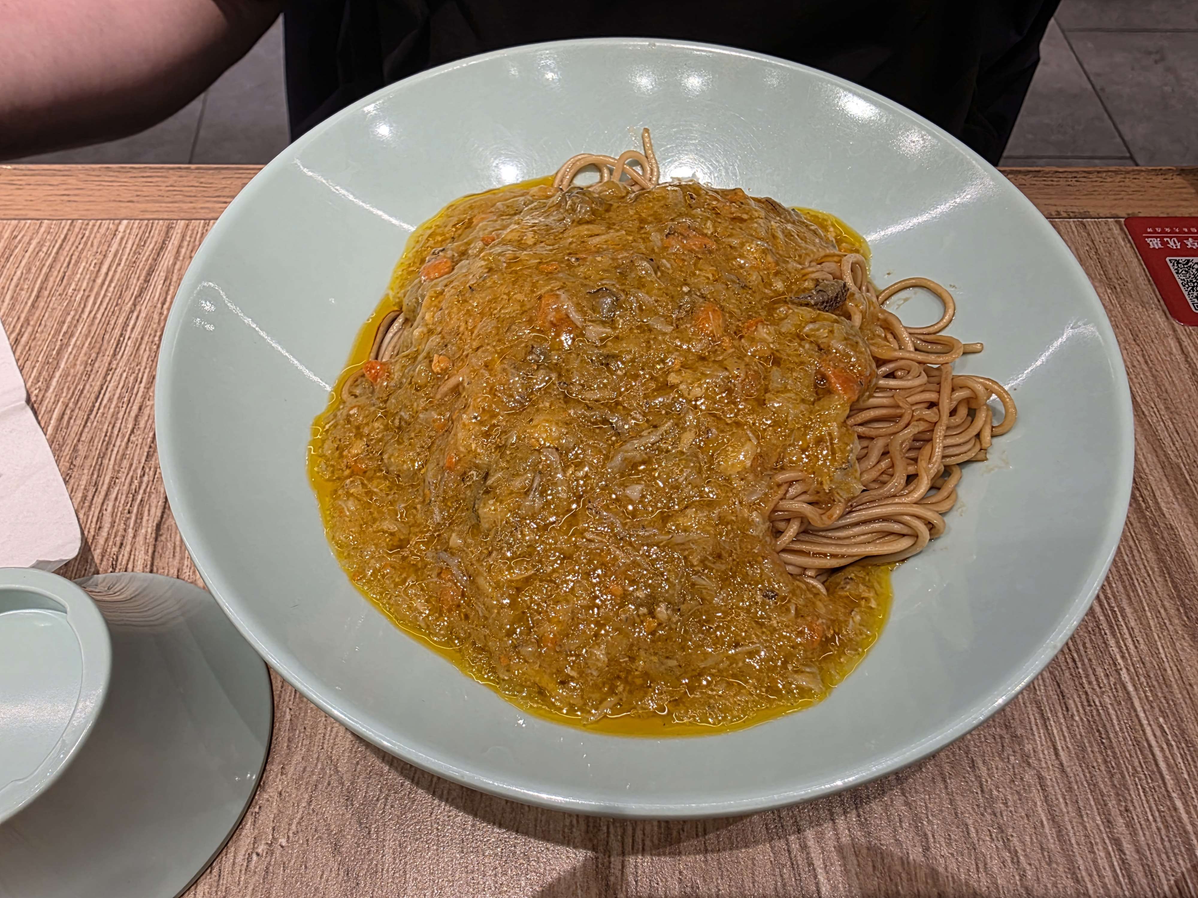 Jia Jia Tang Bao crab roe noodles mixed Shanghai restaurant