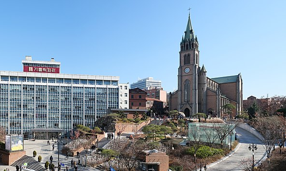Myeongdong Cathedral Seoul landmark in the heart of the shopping district South Korea