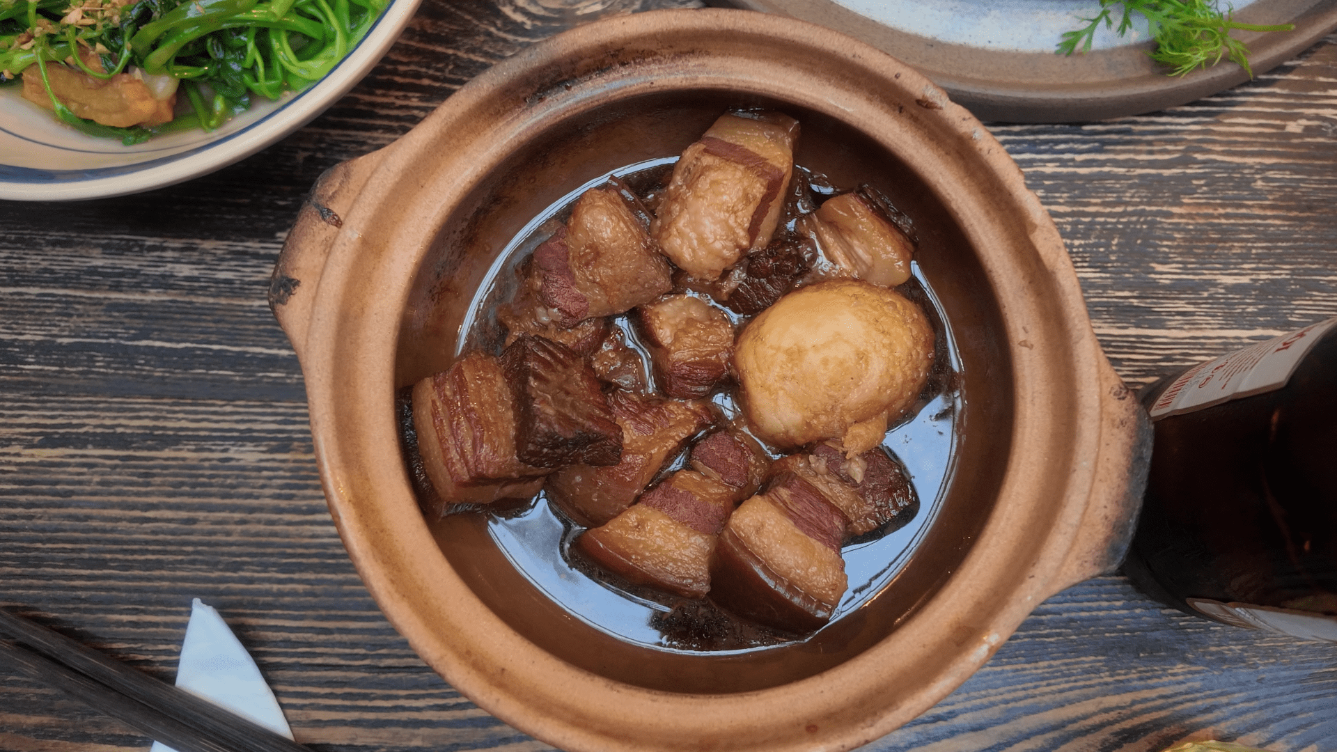 Morning glory pork rinds Tam Vi Hanoi