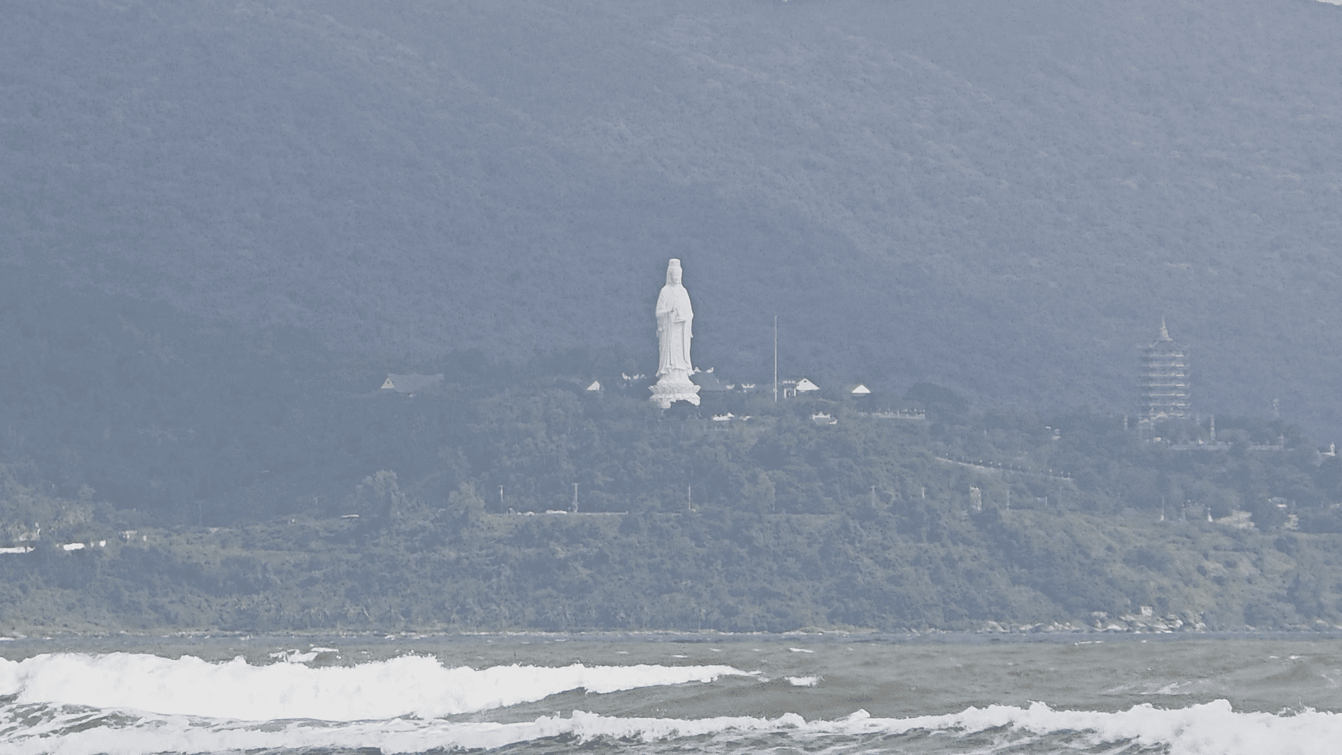 Lady Buddha Da Nang Son Tra Peninsula view from distance