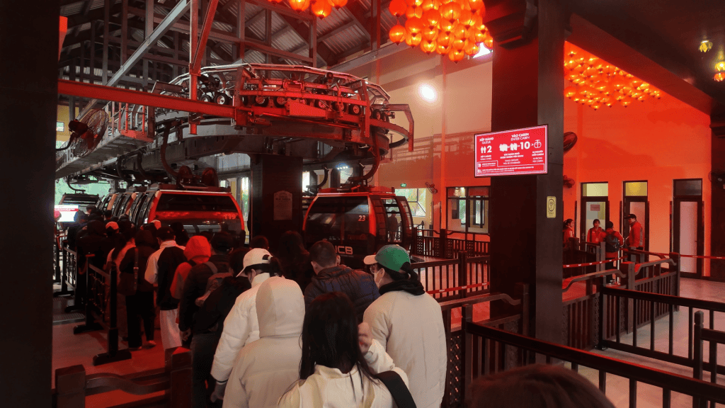 Queue at the Ba Na Hills cable car boarding station, Vietnam